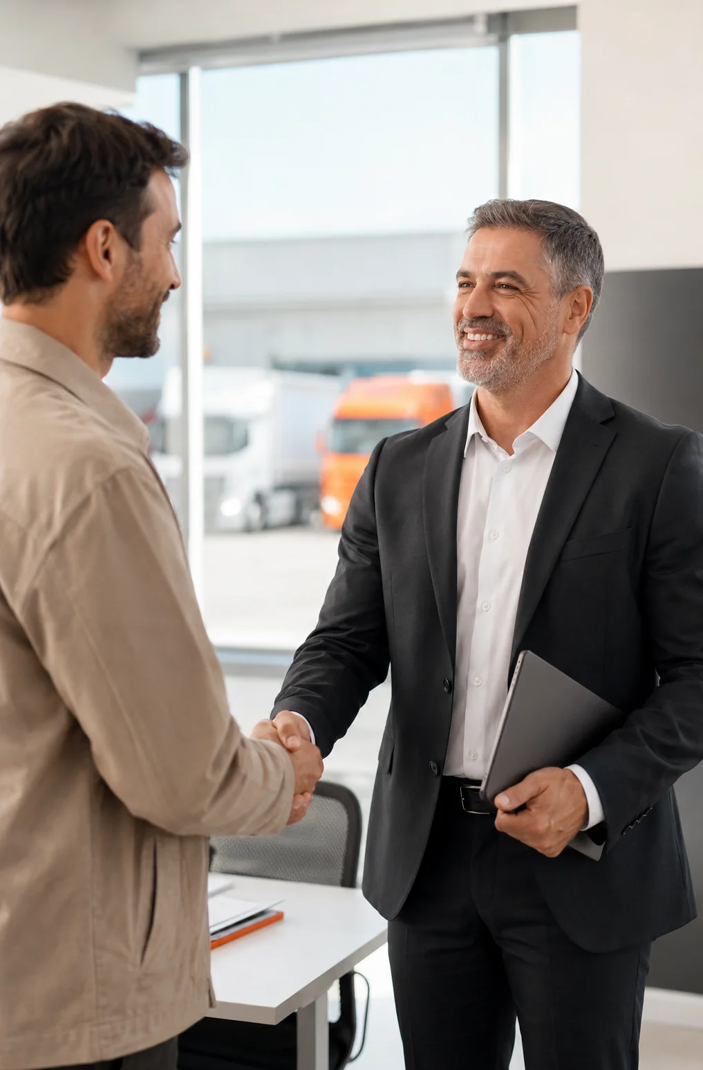 Logistics employee managing efficient fleet activity